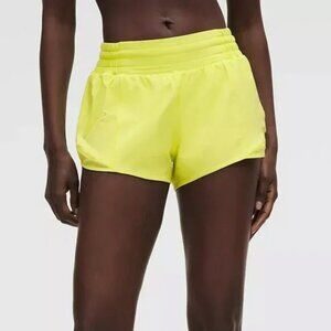 Lululemon Hotty Hot Low-Rise Lined Short 2.5" Bright Yellow  Size 8